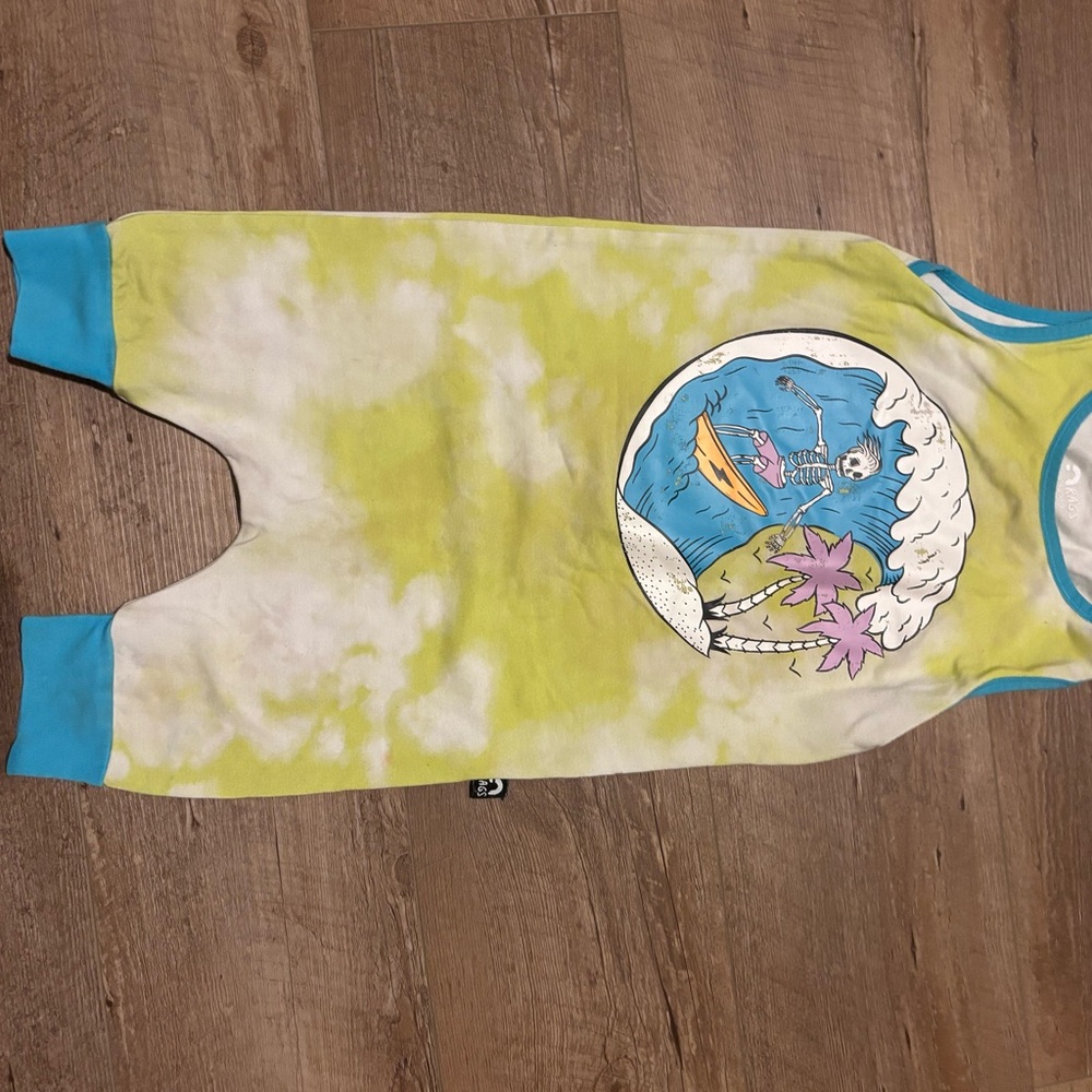 Kids One Piece with Surfing Skeleton Design